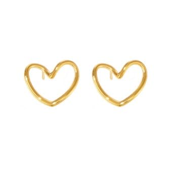 SUSHEE Solid Heart Stud Earrings for Women