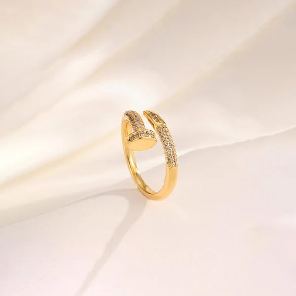 Sushee Nail Design Stainless Steel Ring for Women