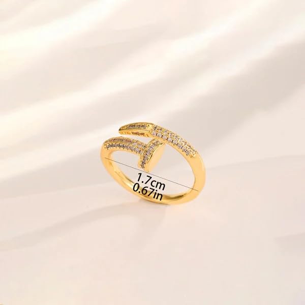 Sushee Nail Design Stainless Steel Ring for Women