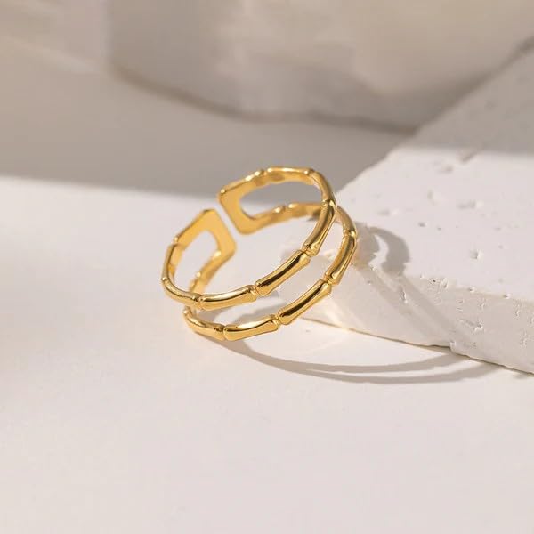 Sushee Parallel Adjustable Gold Ring for Women