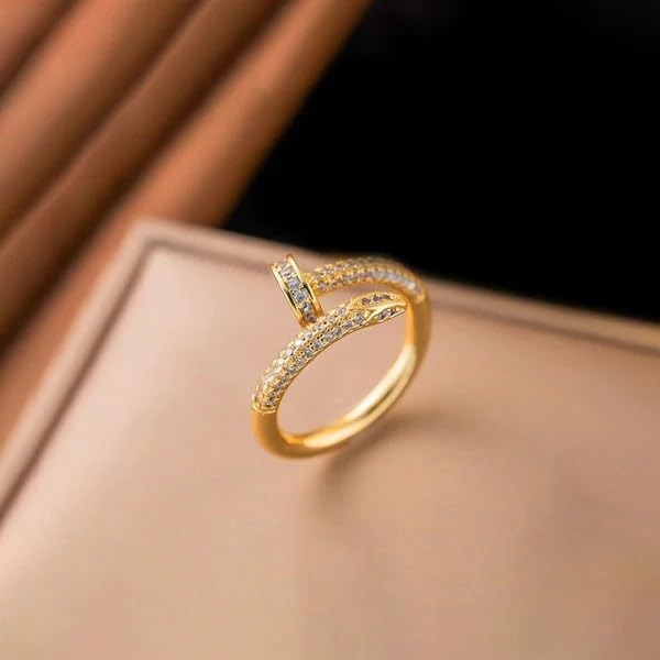 Sushee Nail Design Stainless Steel Ring for Women