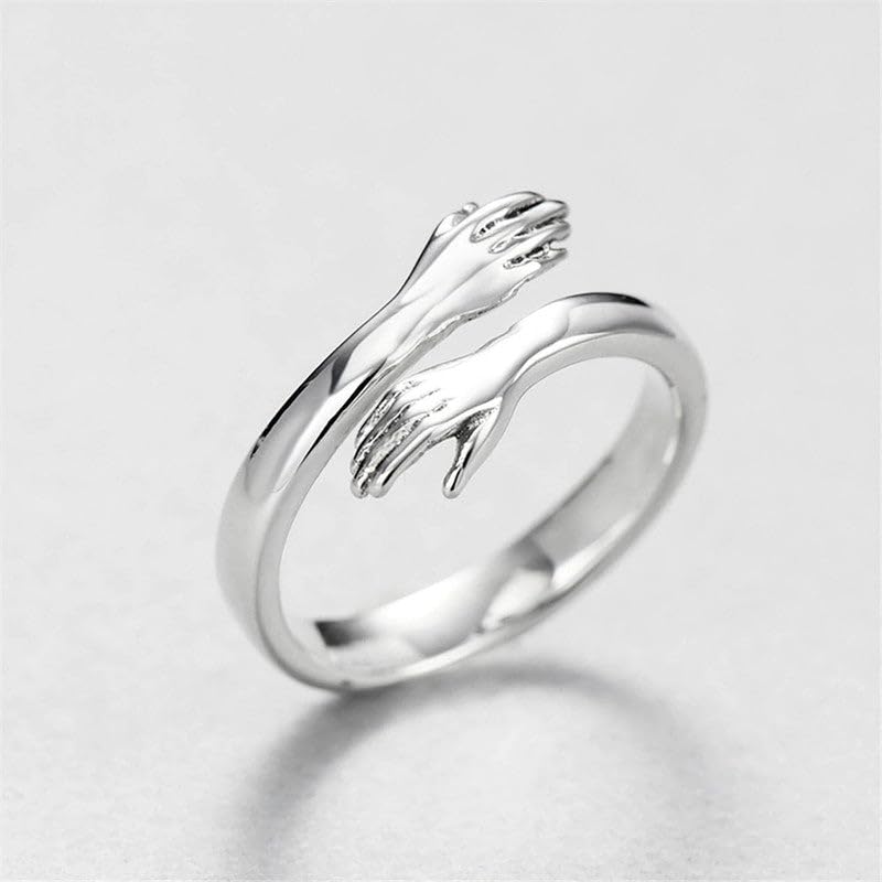 Product image Sushee Love Hug Ring for Men and Women Adjustable - Gift for Girls & Women, Boy & Men, Gold Plated Rings