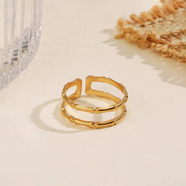 Sushee Parallel Adjustable Gold Ring for Women