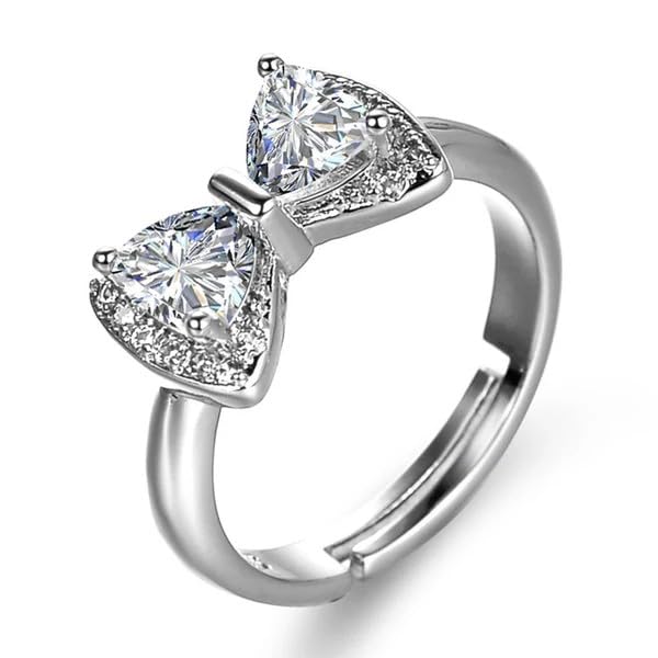 Sushee Sparkling Bow Crystal Ring for Women