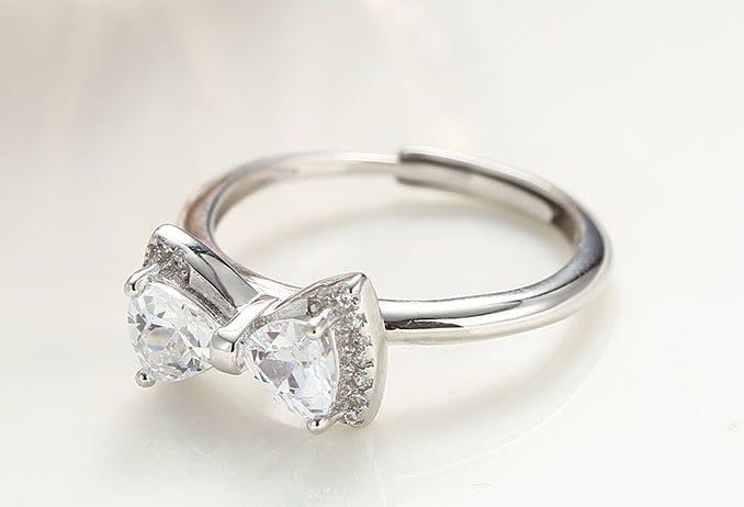 Sushee Sparkling Bow Crystal Ring for Women