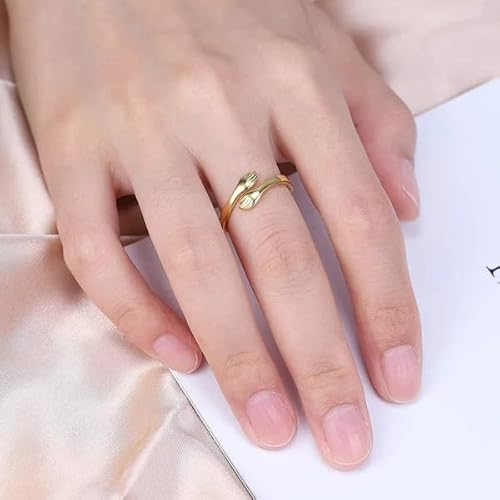 Product image Sushee Love Hug Ring for Men and Women Adjustable - Gift for Girls & Women, Boy & Men, Gold Plated Rings