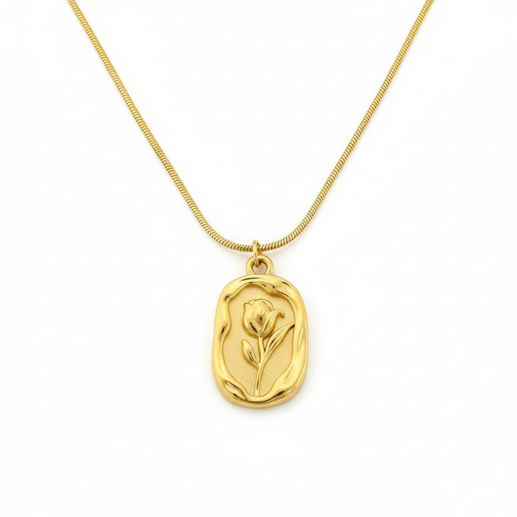 Sushee Gold Plated Rose Pendant for Girls