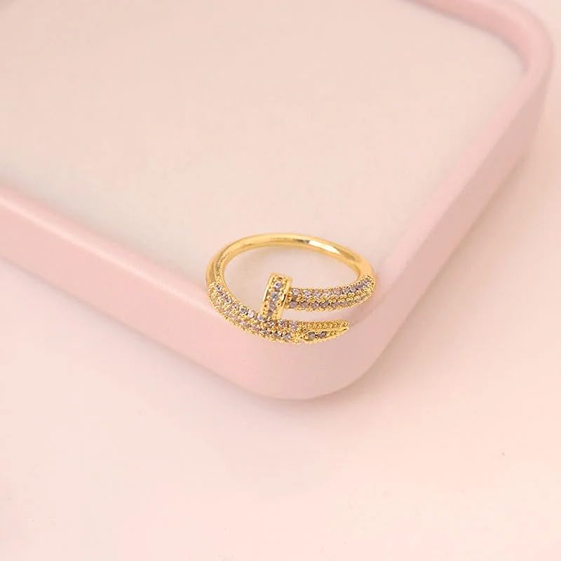 Sushee Nail Design Stainless Steel Ring for Women