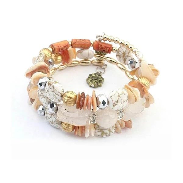 Sushee White Boho Beaded Bracelet for Women