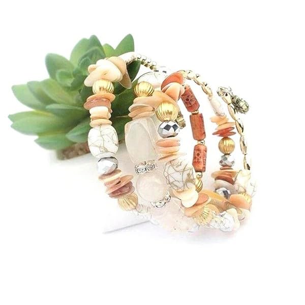 Sushee White Boho Beaded Bracelet for Women
