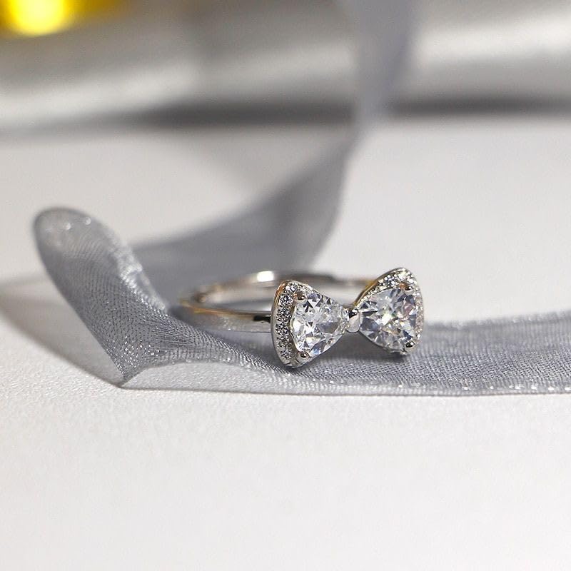 Sushee Sparkling Bow Crystal Ring for Women