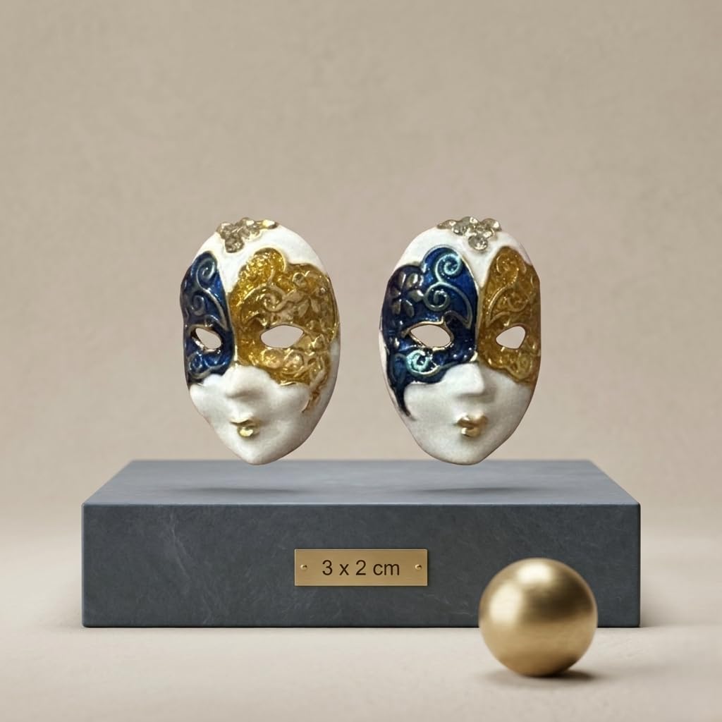 Sushee Venetian Mask Stud Earrings