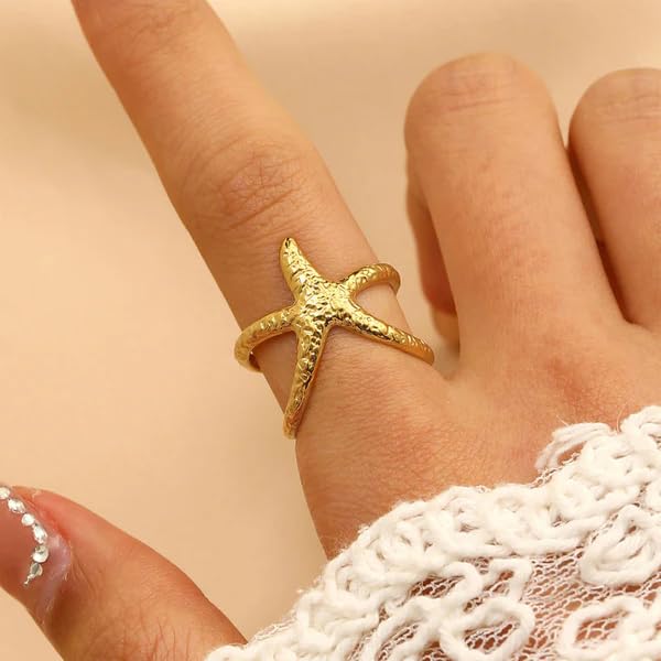 Sushee Anti Tarnish Starfish Ring for Women