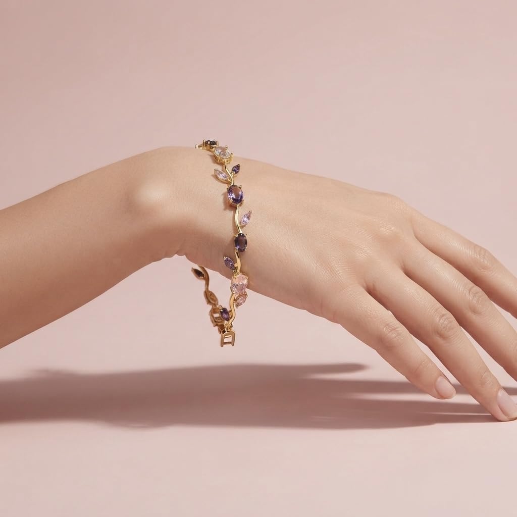 Sushee Lilac Tulip Crystal Bracelet