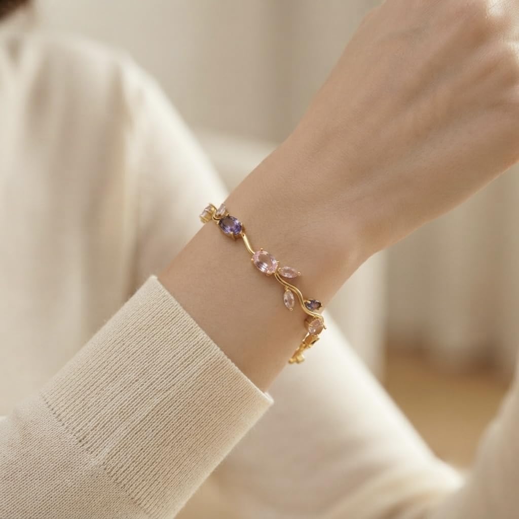 Sushee Lilac Tulip Crystal Bracelet
