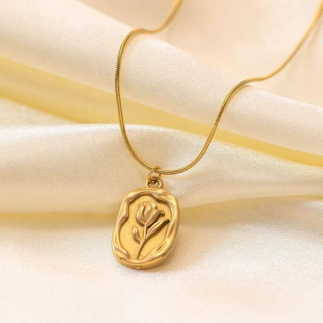 Sushee Gold Plated Rose Pendant for Girls