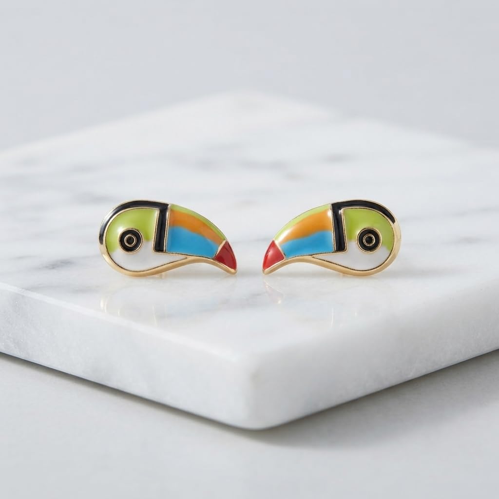 Sushee Toucan Bird Stud Earrings