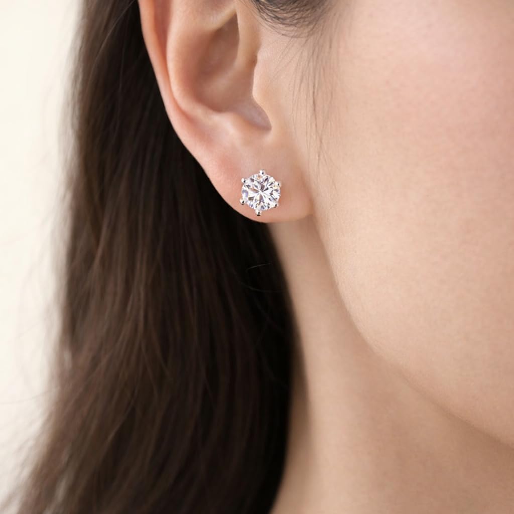 SUSHEE Stainless Steel Anti-Tarnish Classic Round Stud Earrings for Women