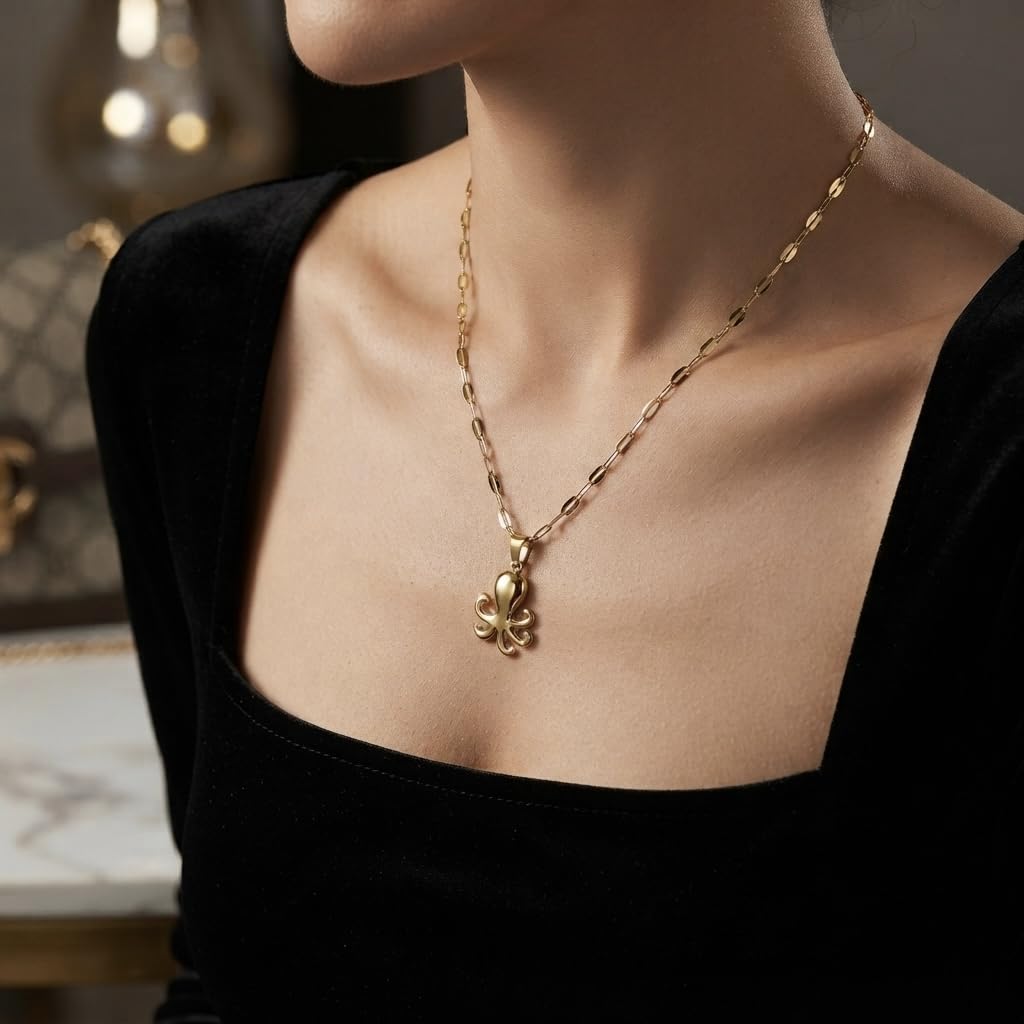 Sushee Octopus Pendant Necklace