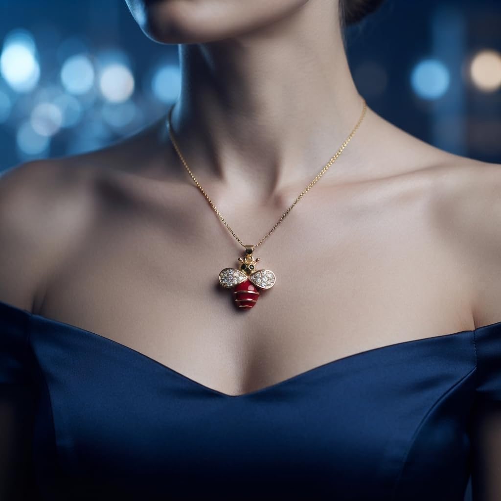 Sushee Ruby Bee Necklace