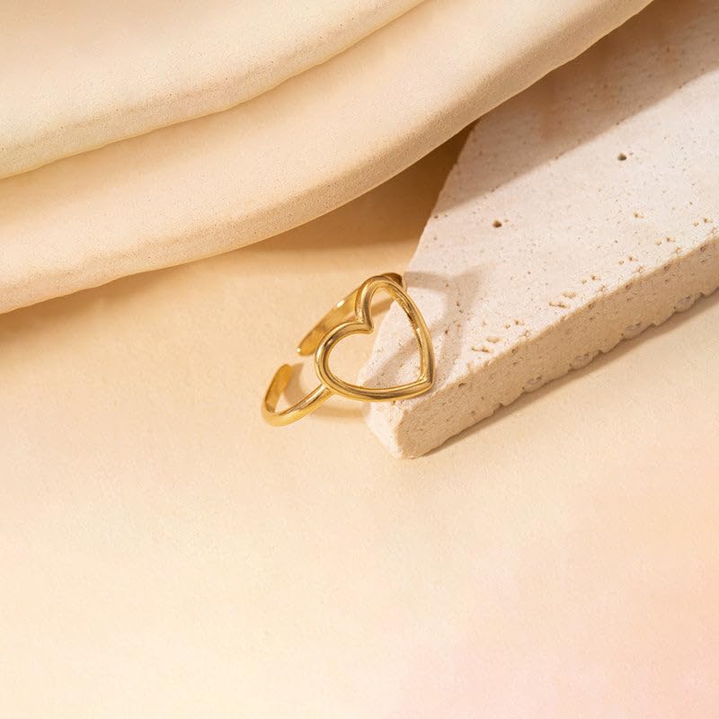 Sushee Adjustable Open Heart Ring for Women