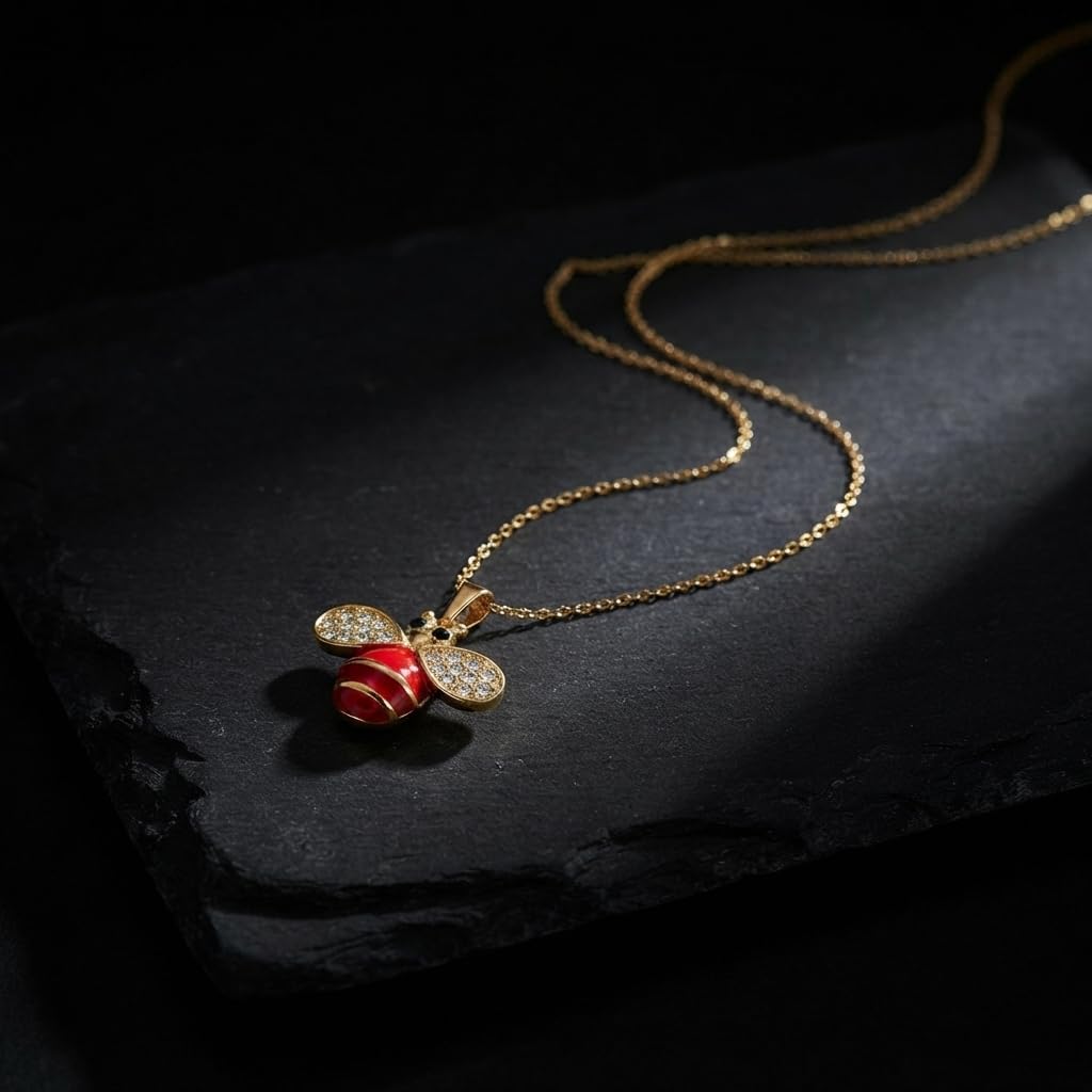 Sushee Ruby Bee Necklace