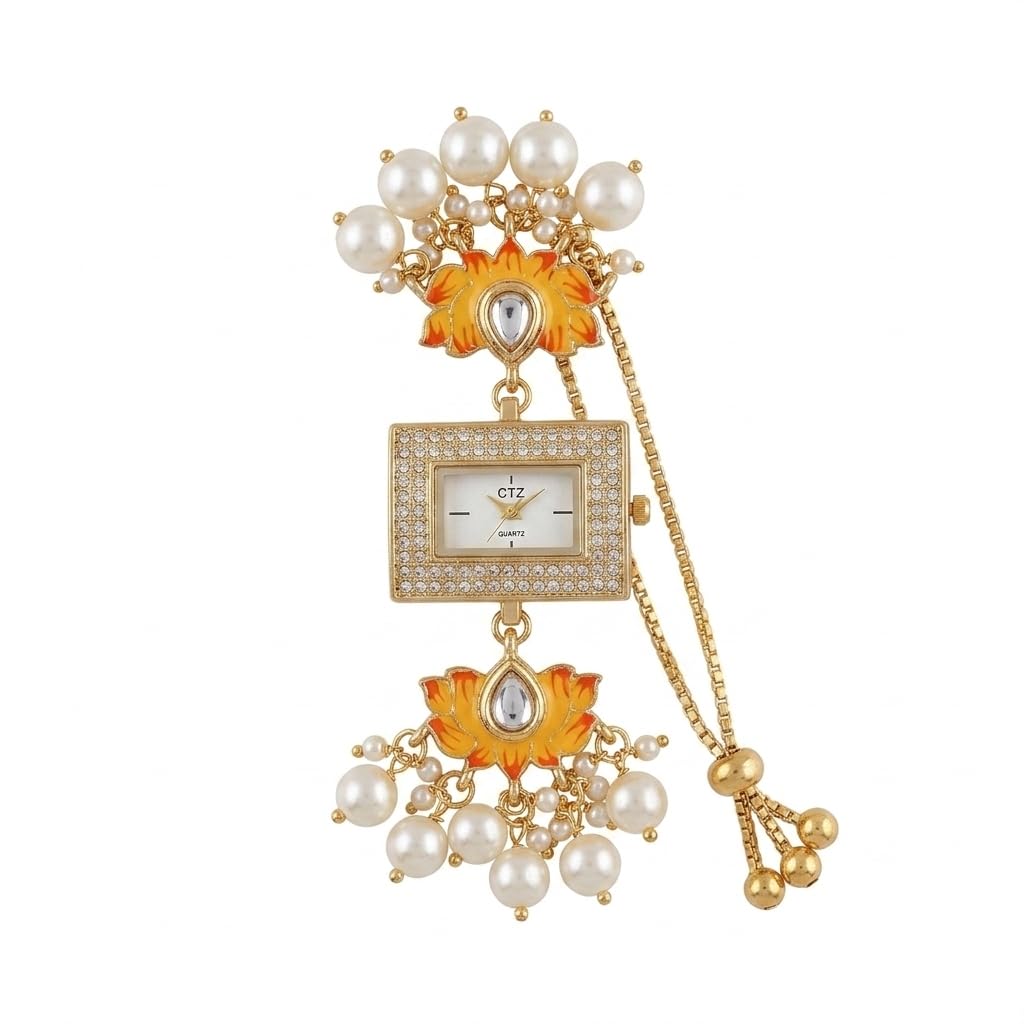 Sushee Yellow Lotus Bracelet Kashmiri Watch for Women