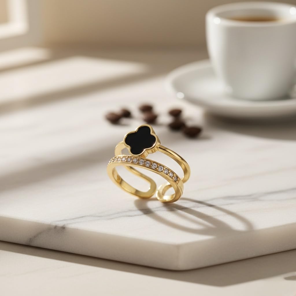Sushee Clover Design Adjustable Ring for Women