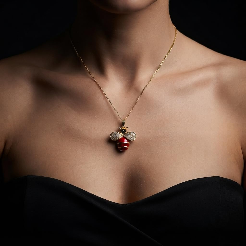 Sushee Ruby Bee Necklace