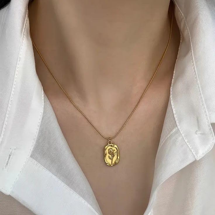 Sushee Gold Plated Rose Pendant for Girls
