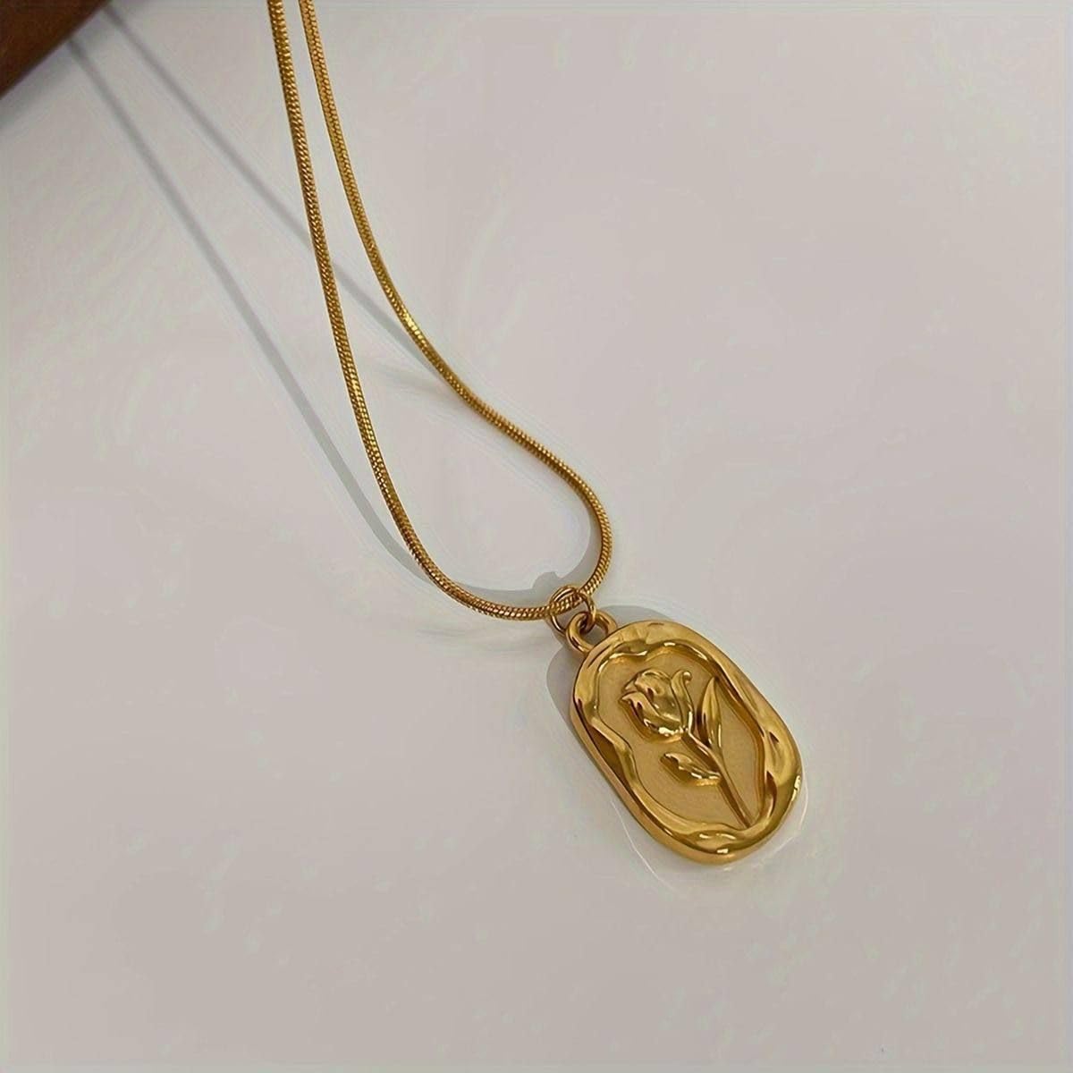 Sushee Gold Plated Rose Pendant for Girls