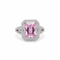 Sushee American Diamond Crushed Ice Cut Rectangular Ring for Women