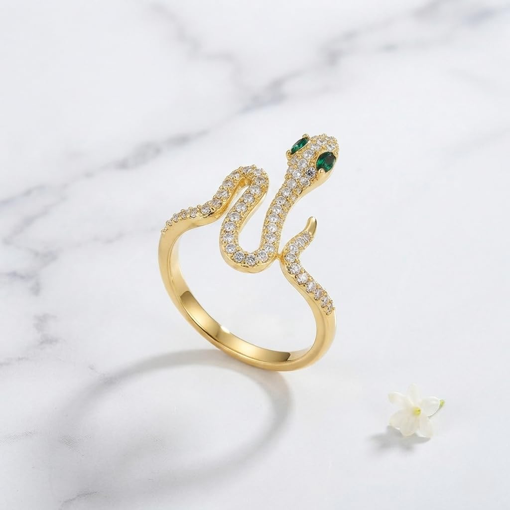 Sushee Snake Ring for Women | Adjustable Serpent Stylish Ring