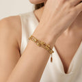Sushee Gold Beaded Wraparound Chain Bracelet