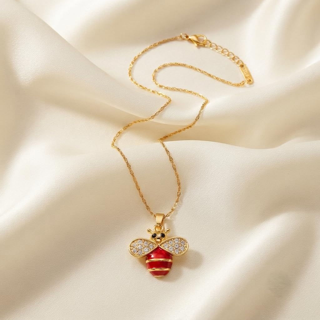 Sushee Ruby Bee Necklace