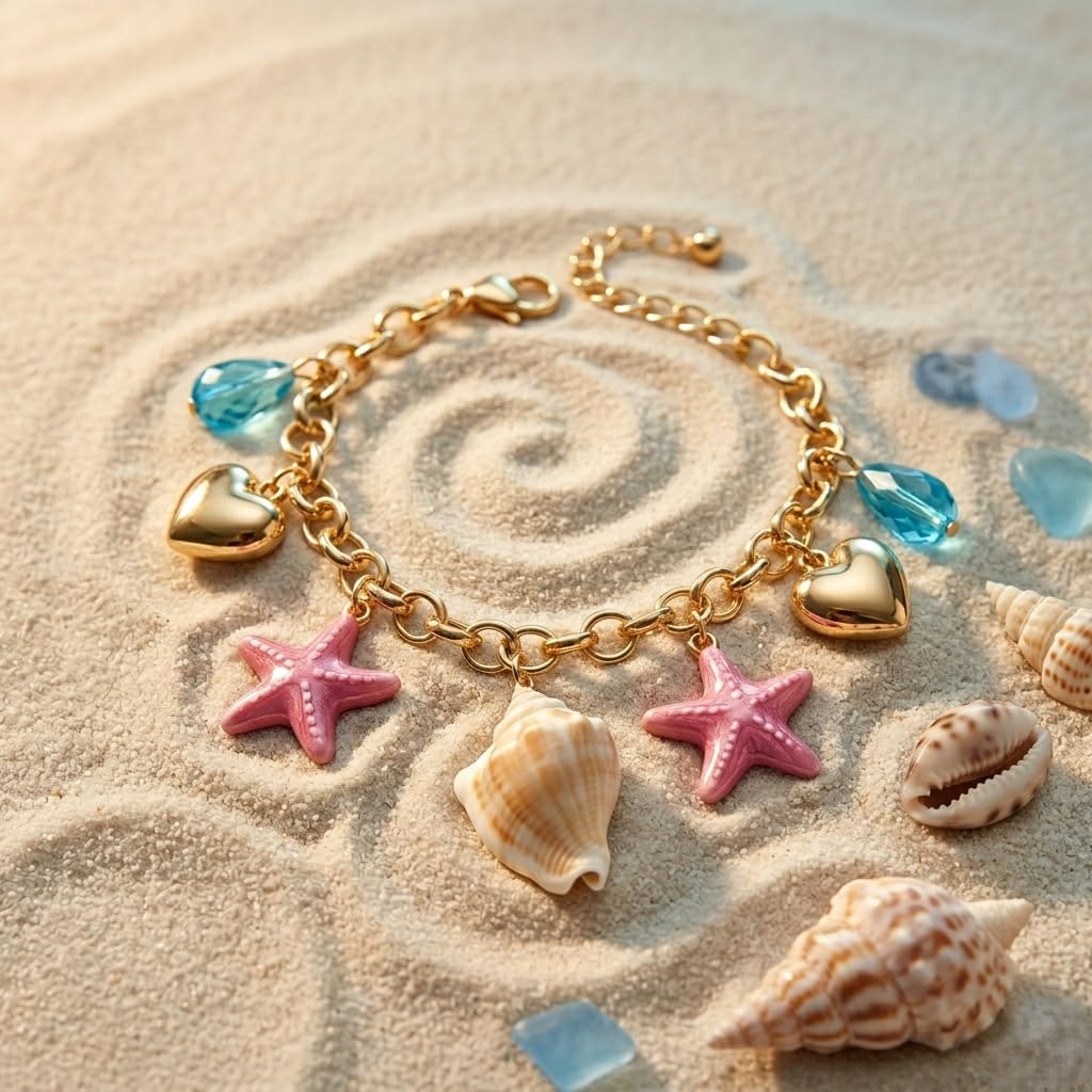 Sushee Beach Shell Charm Bracelet for Women
