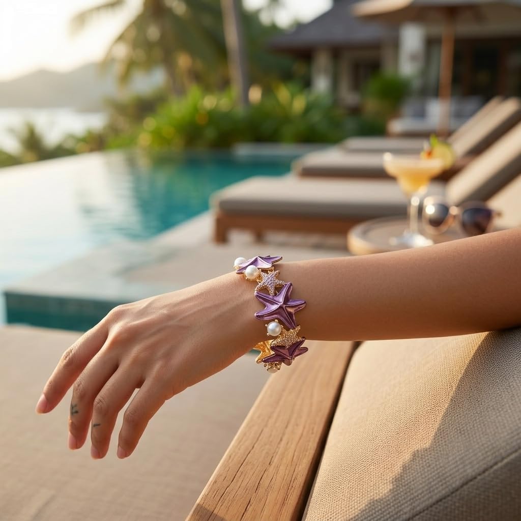 Sushee Ocean Starfish Pearl Bracelet for Women
