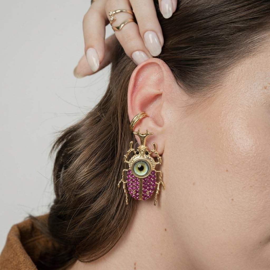 SUSHEE Beetle Stud Earrings