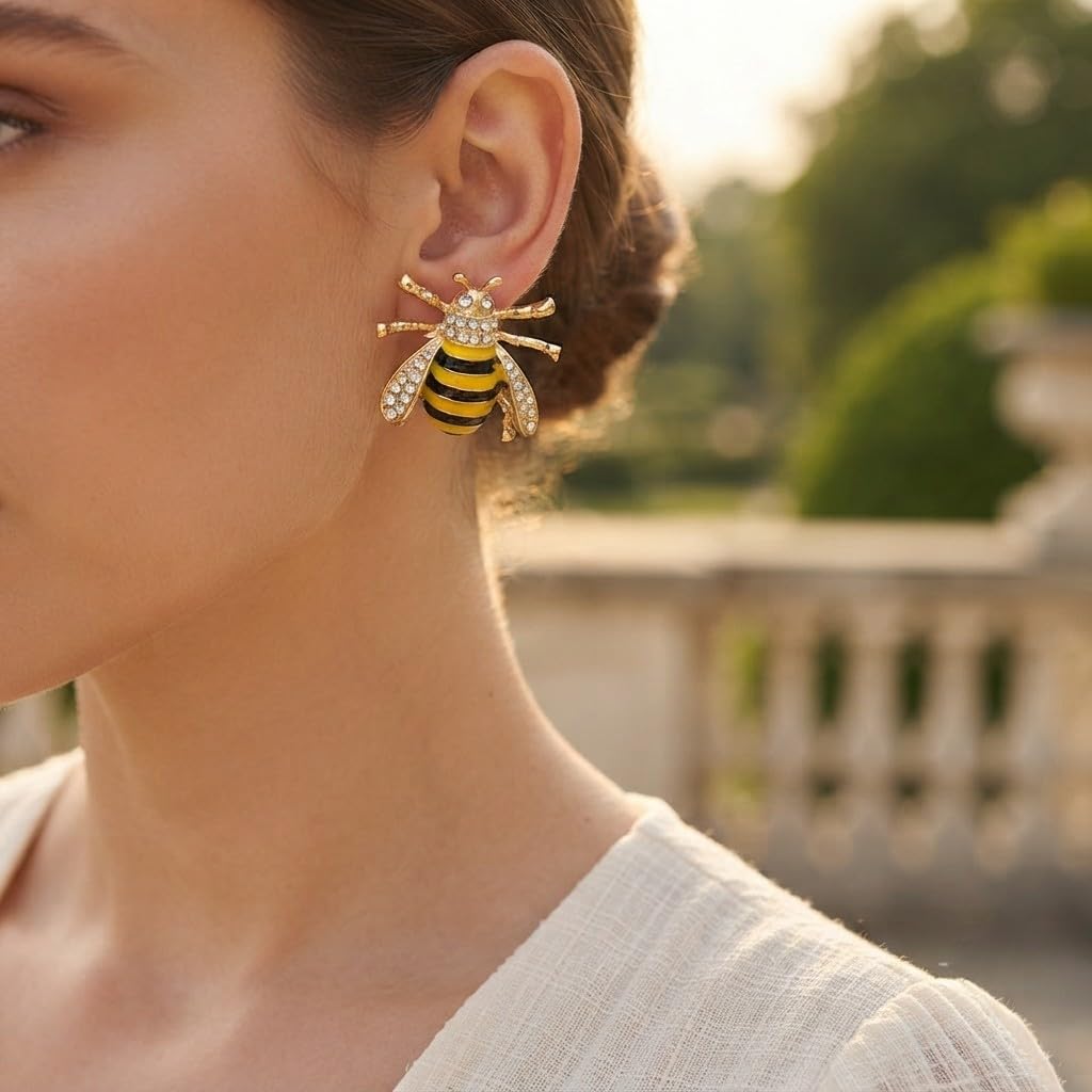 SUSHEE Bee Enamel Stud Earrings