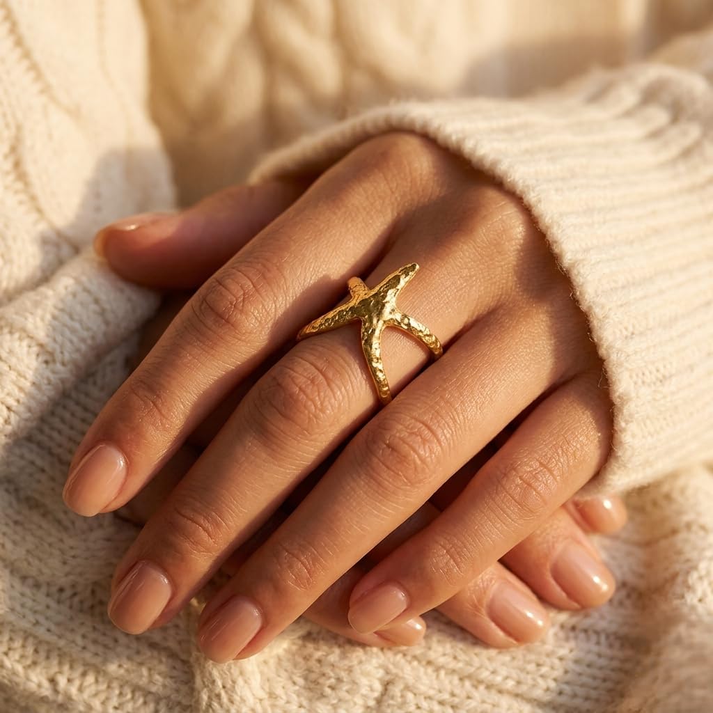 Sushee Anti Tarnish Starfish Ring for Women