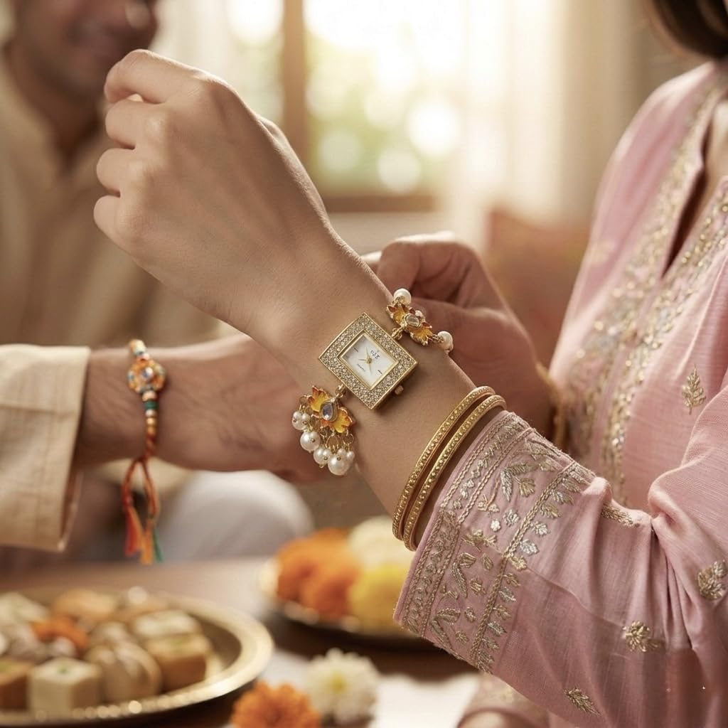 Sushee Yellow Lotus Bracelet Kashmiri Watch for Women