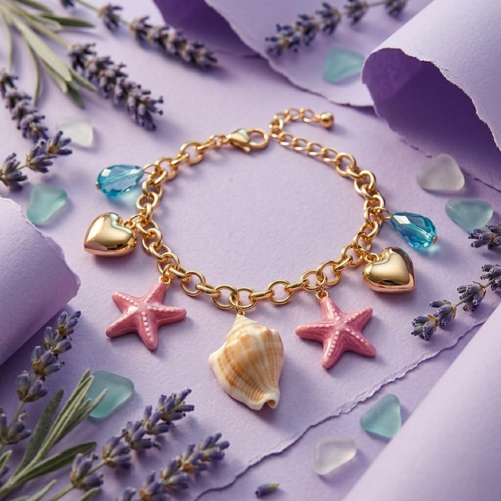 Sushee Beach Shell Charm Bracelet for Women