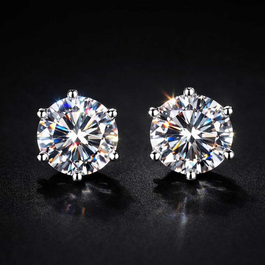 SUSHEE Stainless Steel Anti-Tarnish Classic Round Stud Earrings for Women