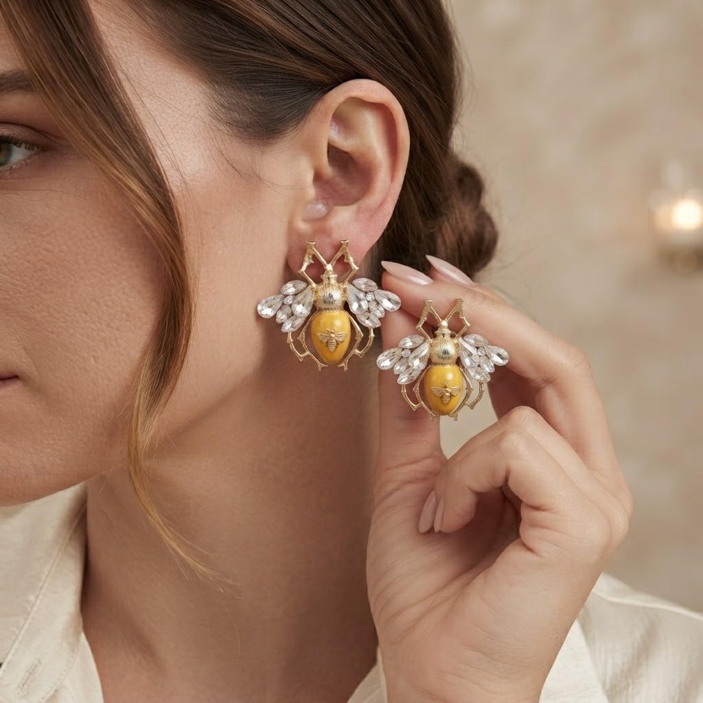 SUSHEE Fly Crystal Statement Earrings