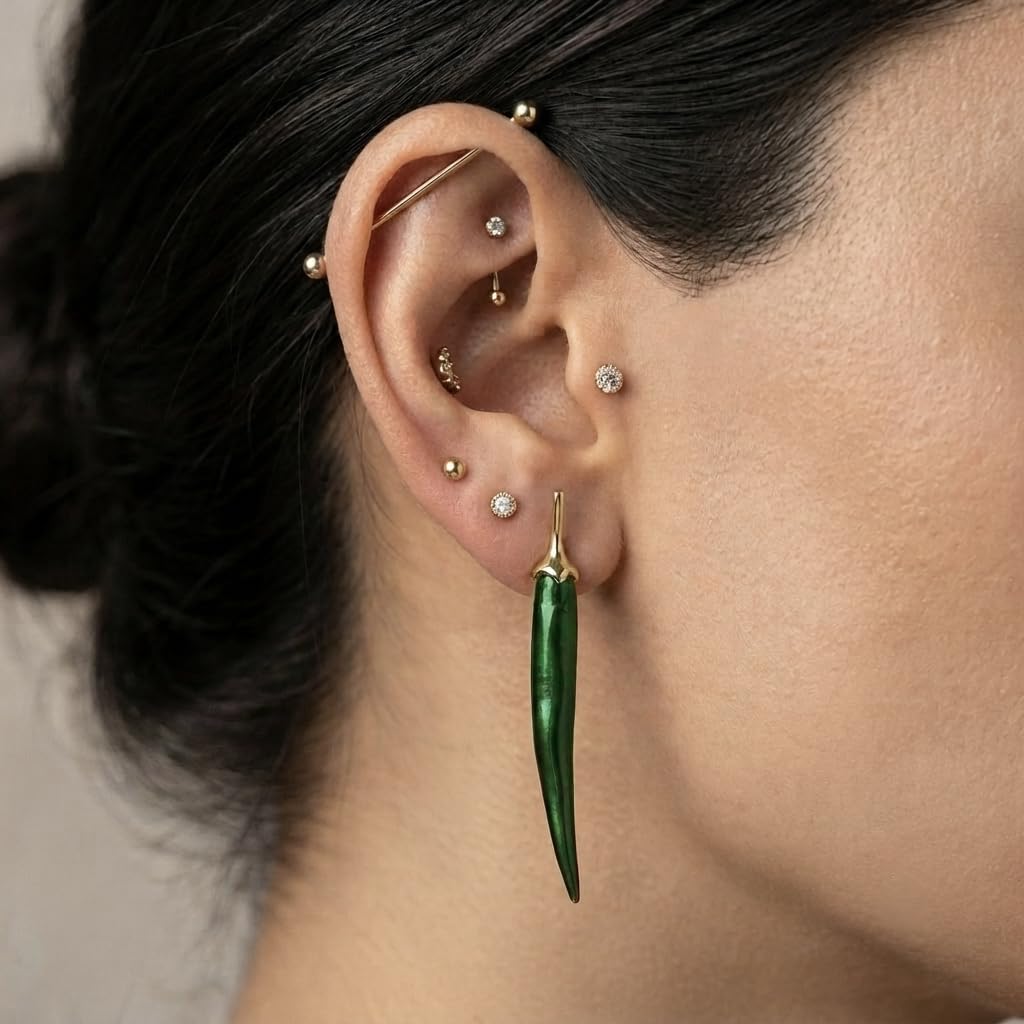 Yellow Chilli Drop Earrings Gold Tone Statement Dangle for Women