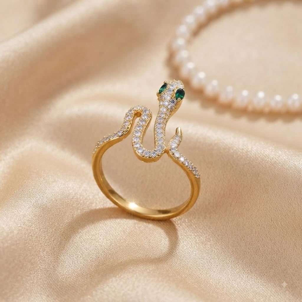 Sushee Snake Ring for Women | Adjustable Serpent Stylish Ring