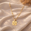 Sushee Stainless Steel Gold Clover Pendant Necklace for Women