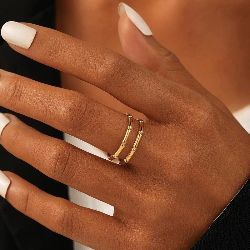 Sushee Parallel Adjustable Gold Ring for Women