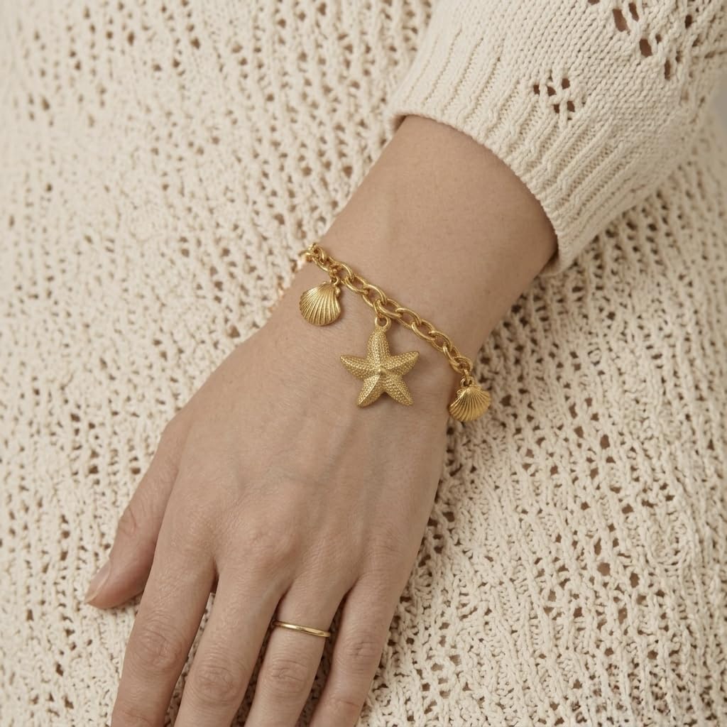 Sushee Anti Tarnish Starfish Charm Bracelet for Women |