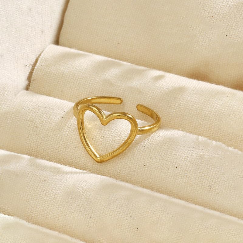 Sushee Adjustable Open Heart Ring for Women